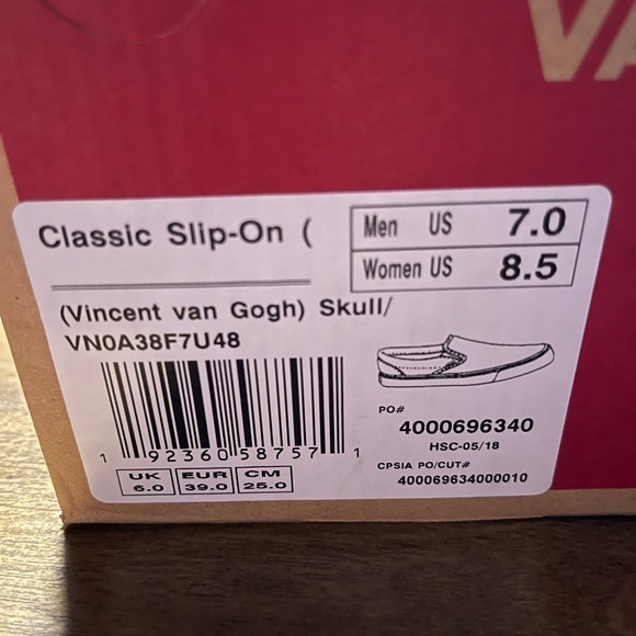 Slightly used pair Vans Van Gogh slide on shoes - Picture 5 of 5